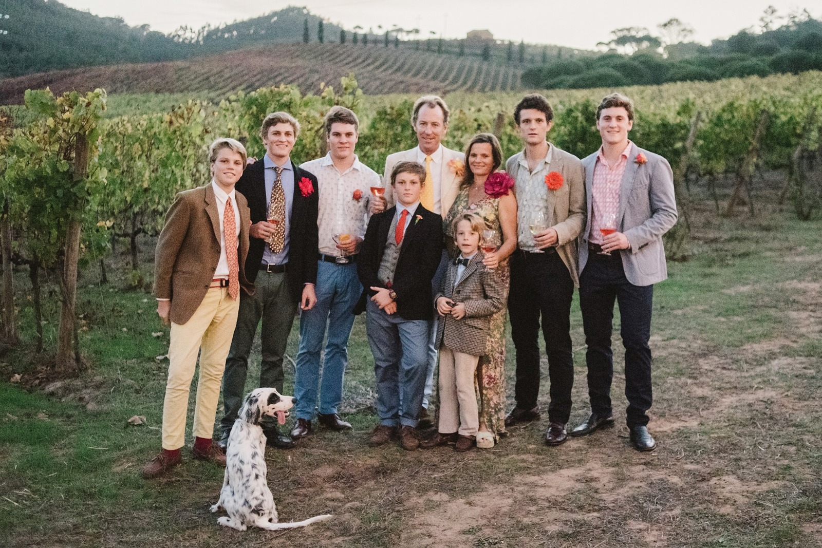 The Frost family gathered at Quinta de Sant'Ana - seven brothers and their parents in the gateway