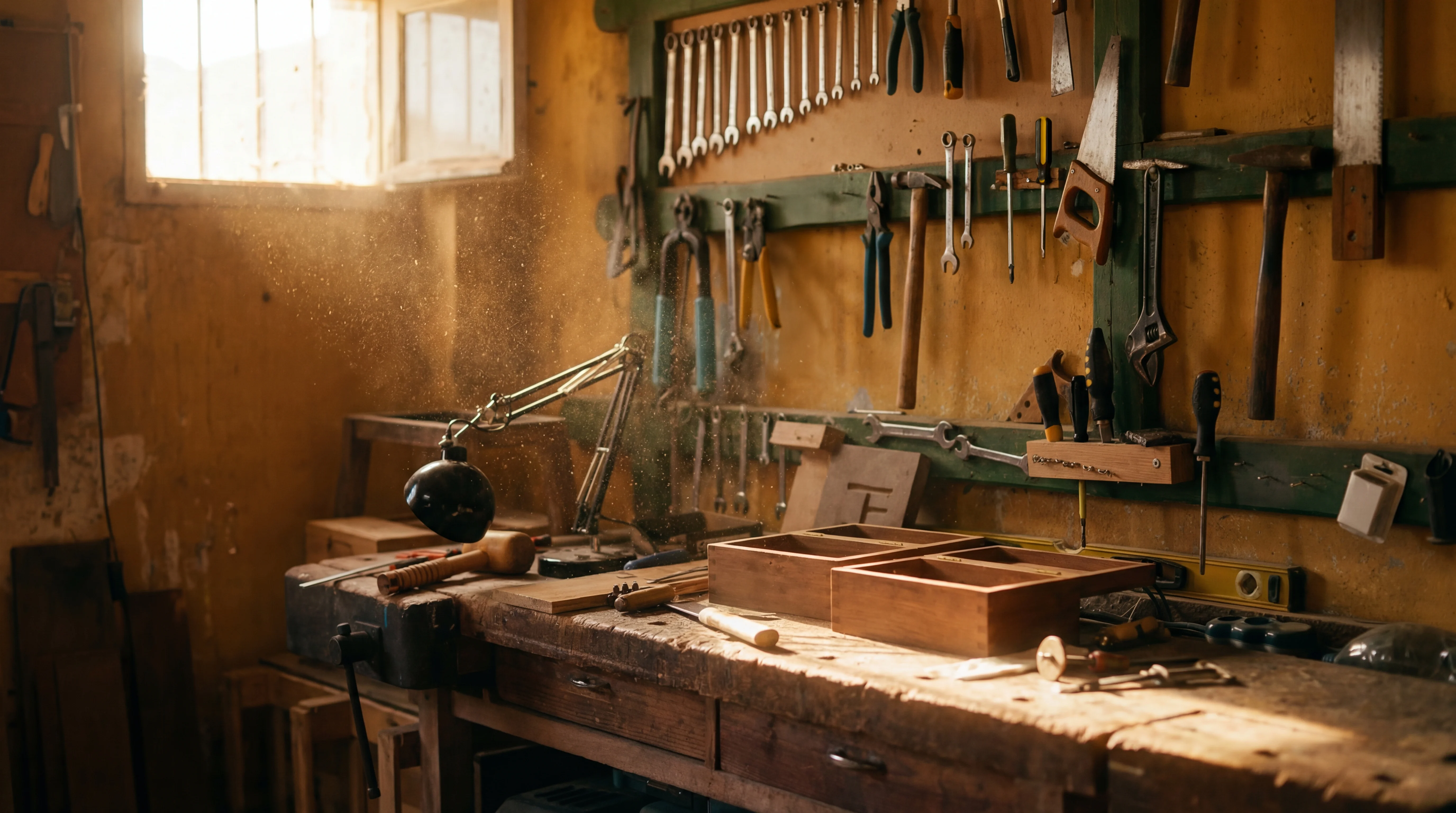 The workshop at Quinta de Sant'Ana - ochre walls, generations of tools, where it all began